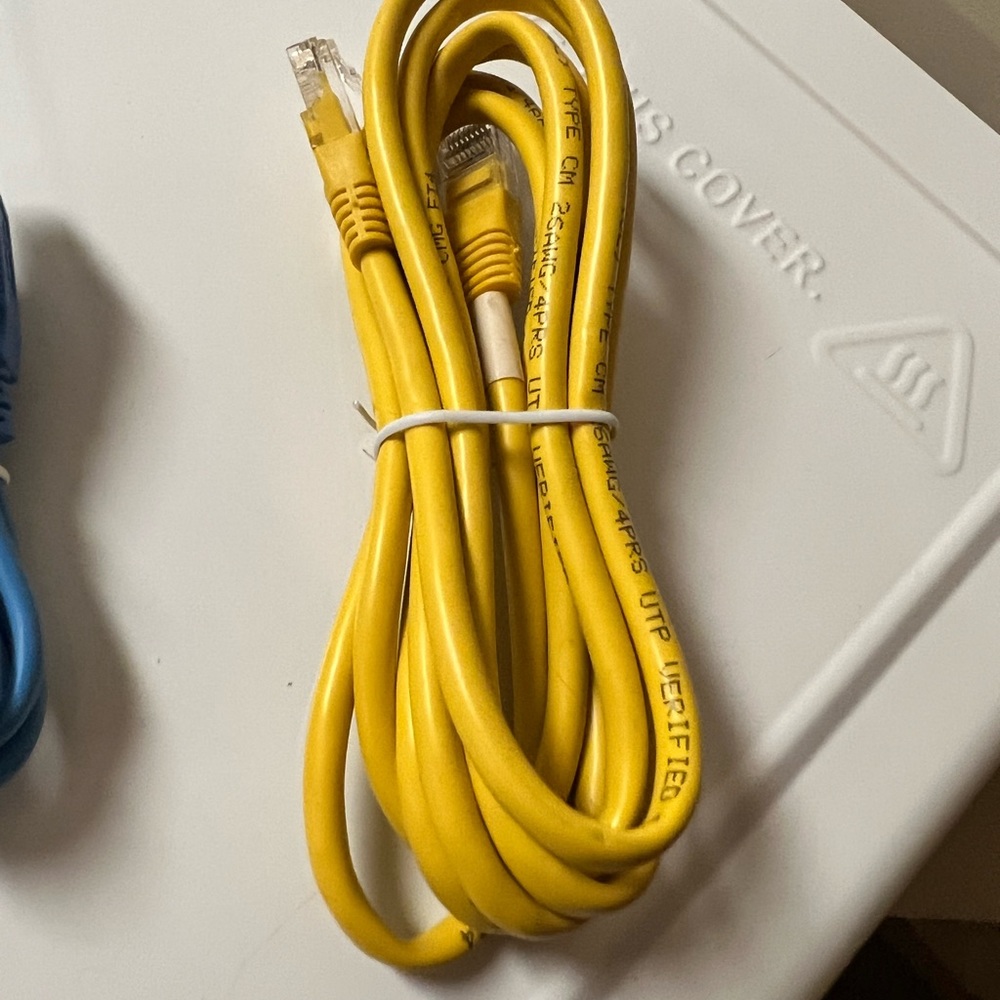 Yellow Ethernet cord. Brand new